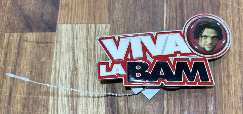 Vintage Viva La Bam Enamel Belt Buckle MTV 2004 Bam Margera RARE pewter