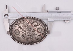 Men Retro Silver Cowboy Floral Engraved Western Belt Buckle Fit 35MM Strap