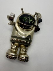 Outer Space Suit Alien Astronaut Chrome Figural Moving Arms Toy Like Belt Buckle