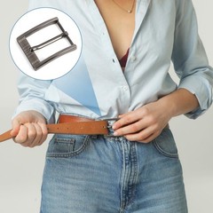 Men&rsquo;s Belt Buckle, Metal Belt Buckle, 40 mm, Snap Fastener, Square…