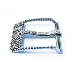 German silver belt buckle « Bayurok », Pin type, Ukrainian frame type belt buckle