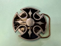 Celtic Iron Cross Enameled Religious Gothic Punk Motorcycle Biker Belt Buckle
