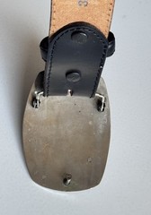 Southwestern Bull Buffalo Skull Cowboy Buckle Leather Justin Fenced Belt Sz 38