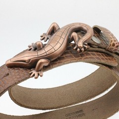 Belt Buckle Lizard Reptile Gecko Crocodile Brass Animal Interchangeable Buckle