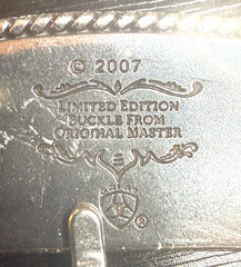 2007 Ariat Limited Edition Belt Buckle Original Master Silver Tone