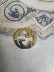 Authentic Gucci Interlocking G Belt Buckle Gold Tone Replacement 4cm 1.5&Prime; Buckle