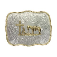 Montana Silversmiths Men&rsquo;s Cowboy And Crosses Buckle