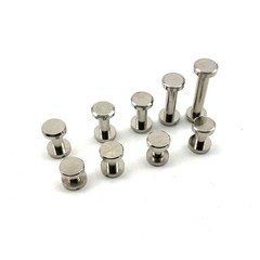 8mm Diameter Post Sliver Brass Chicago Screw Leather Crafting Screw Rivets 10pcs