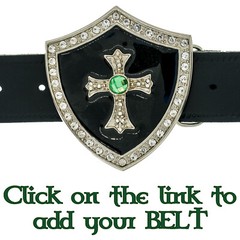 Bling Shield Heraldic Cross Belt Buckle Metal Biker Gothic Pagan UK