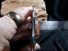 Belt Buckle Silver-tone & Black, with I believe is a Huge Dragon Agate Stone