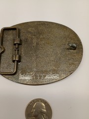 Vintage 1977 The Kinney Co « Don » Oval Metal Belt Buckle