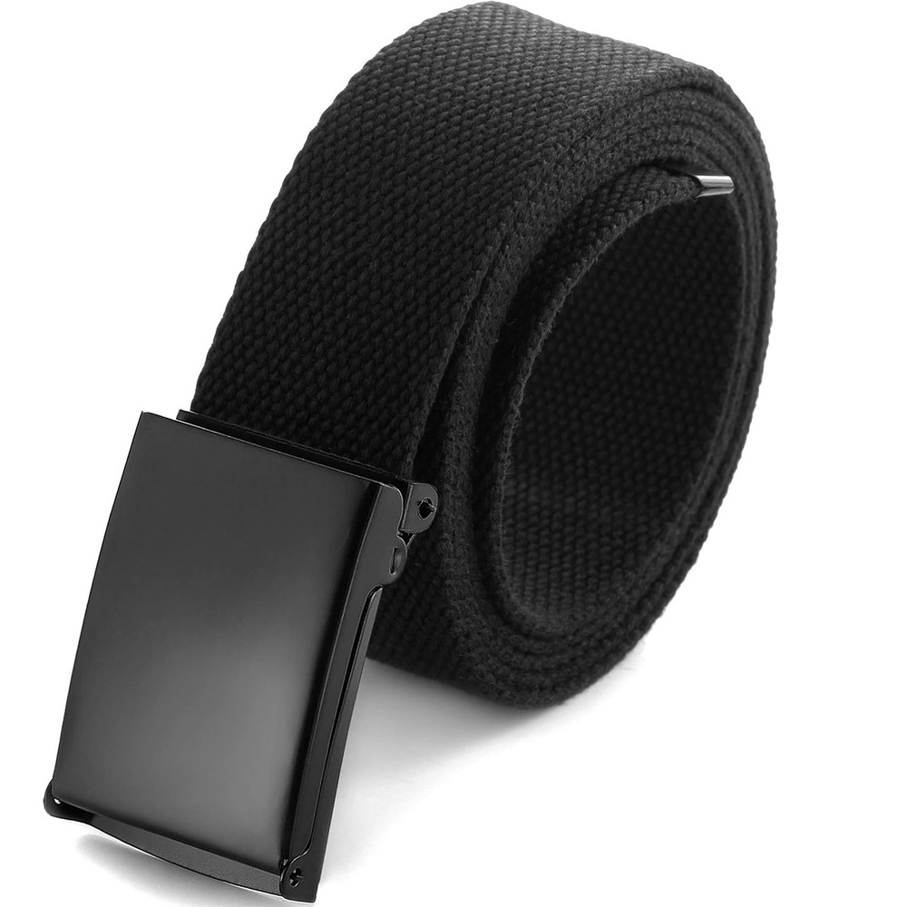 Mile High Life Cut To Fit Canvas Web Belt Size Up to 52&Prime; with 56&Prime;, Black-