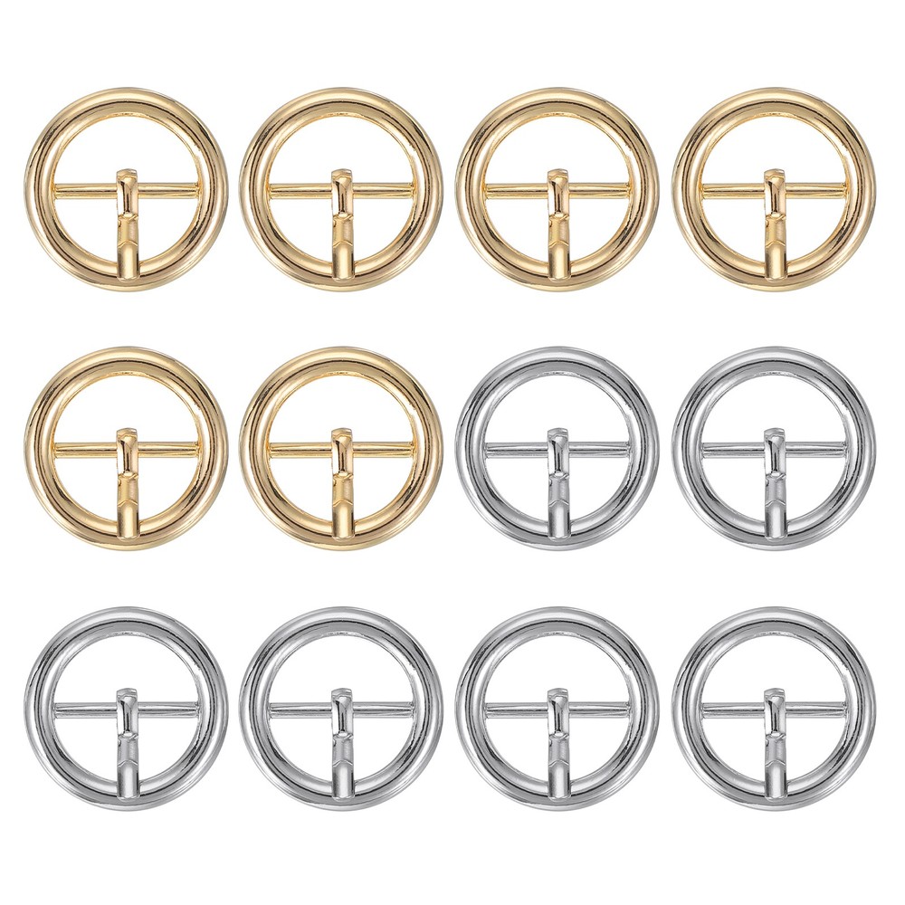 12Pcs 0.8&Prime; Single Prong Belt Buckle Metal Roller Buckle Silver/Light Gold
