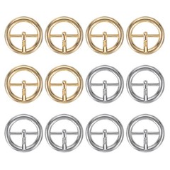 12Pcs 0.8&Prime; Single Prong Belt Buckle Metal Roller Buckle Silver/Light Gold