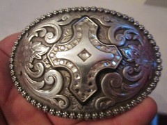 RELIGIOUS CROSS WITH CRYSTALS BELT BUCKLE – HEAVY METAL – GW13