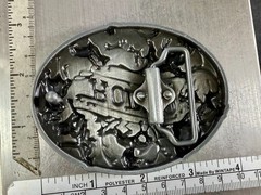 Cowboy Rodeo Calf Roping Bucking Bronco Rancher Enameled New Western Belt Buckle