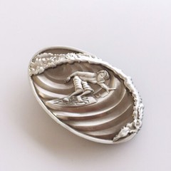 Vintage Style 3D Surfing Play Boy Oval Belt Buckle Gurtelschnalle