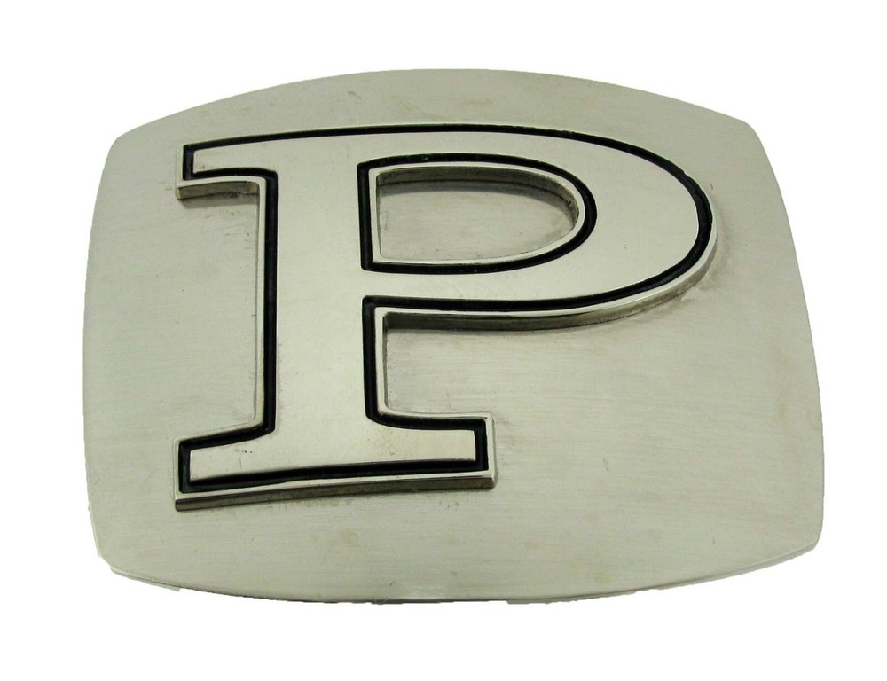 Initial P Letter p Belt Buckle New Men Women Western Really Cowboy Silver Metal