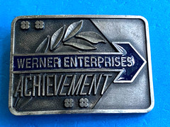 WERNER ENTERPRISES TRUCK BELT BUCKLE AMERICAN TRUCKING SAFE DRIVER