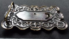 WESTERN COWBOY BOOTS FLORAL BELT BUCKLE INSERT DARK BRONZE BRASS TONED