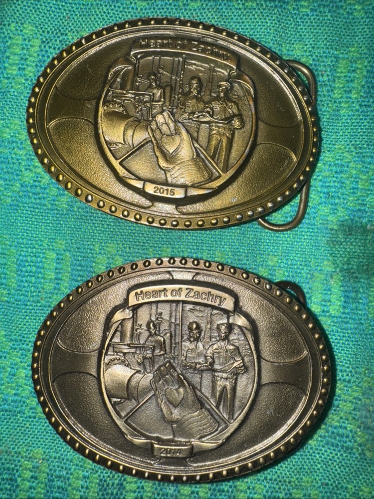 2 Heart of Zachary Cape Canaveral Energy Center Award Brass Tone Belt Buckle.