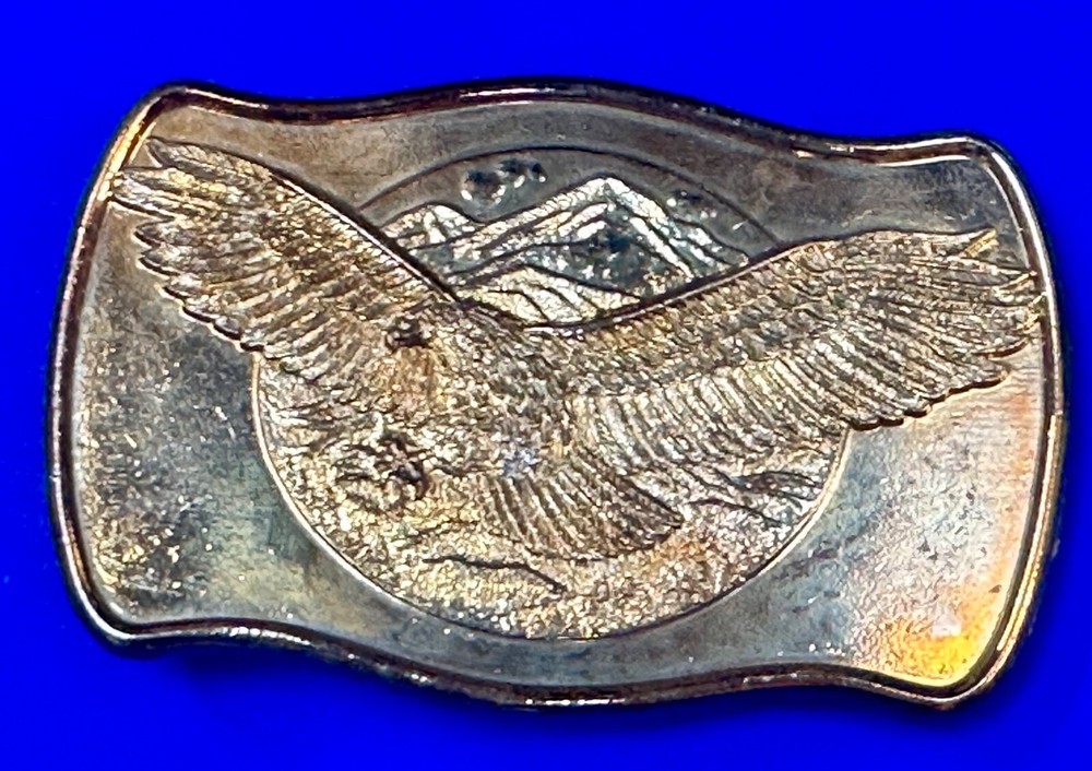 Patriotic Majestic American Eagle Flying Over Usa Mountains Vintage Belt Buckle