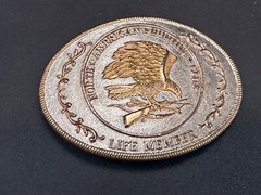 North American Hunting Club Life Member Eagle Vintage Two Tone Belt Buckle