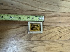 VTG 70s LEE Jeans Metal “M” Initial Belt Buckle Alphabet Letter Gold Tone Enamel