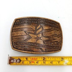 American Veteran Belt Buckle Disabled For Life DAV Military Vet Stars Stripes