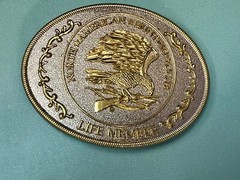 North American Hunting Club Belt Buckle Of Life Member Eagle Rifle Emblem