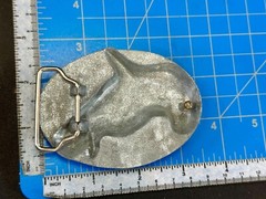 Raised Horse Head Vintage Cowgirls Red Enamel Accents Belt Buckle