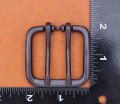 Wide Double Tongue Pin Roller Prong Pin Belt Black Buckle Fits 40MM Belt Straps