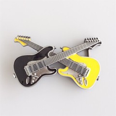 Black Yellow Double Color Enamel Guitar Music Belt Buckle also Stock in the US