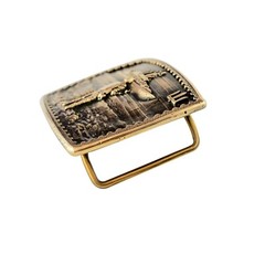 Brass belt buckle « Russian warship go .. » Solid Hand Cast Brass.