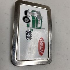 Vintage Peterbilt Semi-Truck Flat Nose Cabover Metal Belt Buckle 3 3/8&Prime; x 2 1/8&Prime;