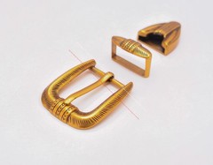 25MM Gold Plated Western Cowboy Prong Leathercraft 3-Piece Set Pin Belt Buckle