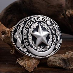 Western Cowboy Belt Buckles Men Vintage Novelty Large 3-silver Texas Star