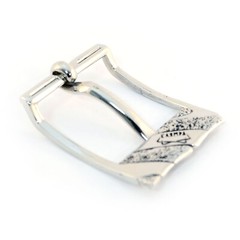 German silver pin belt buckle Trident, Classic frame belt buckle, Flag buckle