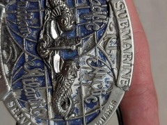 vintage USN belt buckle US NAVY pewter SUBMARINE the silent service WESTERN
