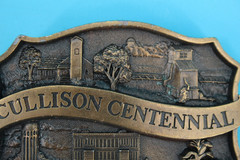 VTG 80s Cullison Kansas Centennial 1986 Western Commemorative Belt Buckle