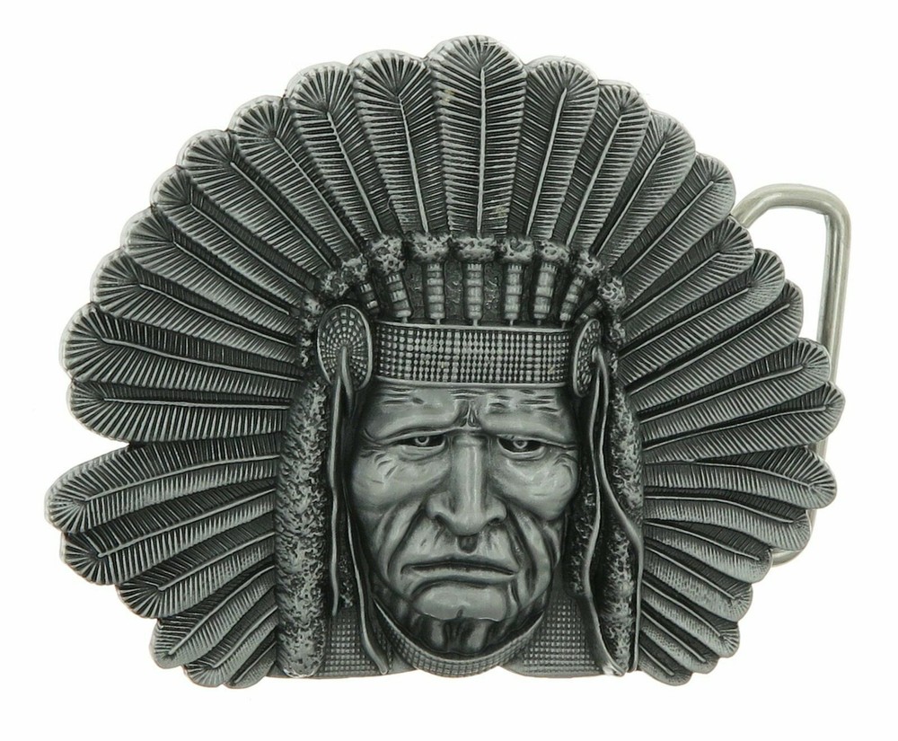 Indian Chief Head Western Indian Metal Fashion Belt Buckle