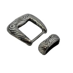 Tiffany & Co Ladies Wood Grain Fashion Belt Buckle Sterling Silver Estate TIF877