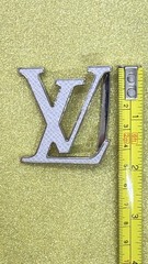 Louis Vuitton Logo LV Initials Belt Buckle Silver tone with white inset