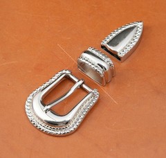 25MM Western Cowboy Leathercraft Prong Pin Belt Buckle Set 3-Piece DIY Project