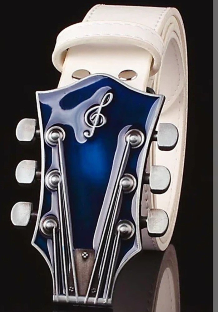 Blue Enamel Guitar Head Belt Buckle Musician Western other Colors Available