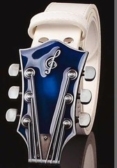 Blue Enamel Guitar Head Belt Buckle Musician Western other Colors Available