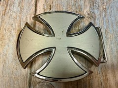 Maltese Celtic Iron Cross Gothic Punk Biker Silver Color Cutout Belt Buckle