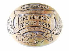 1985 The Outpost Family Band Belt Buckle By PRAIRIE ENTERPRISES 31616