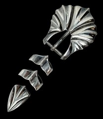 Michael Tatom Santa Fe NM 1” Sterling Silver 4-Piece Western Belt Buckle Set