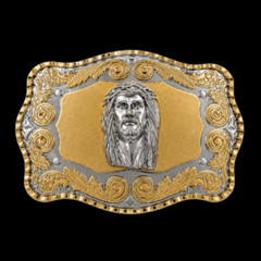 BELT BUCKLE JESUS GOD LORD FATHER RELIGIOUS CHRISTIANITY GOLD TONE BUCKLES